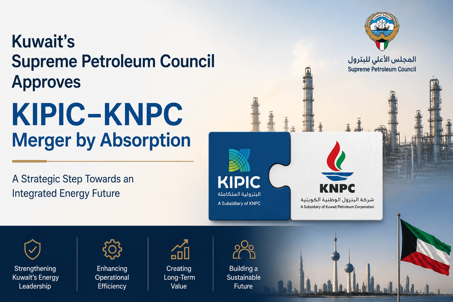 Kuwait's Supreme Petroleum Council Approves KIPIC–KNPC Merger by Absorption