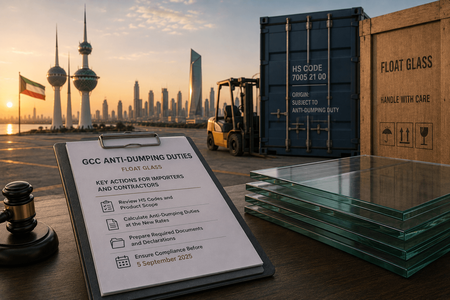 Kuwait Customs Imposes Definitive Anti-Dumping Duties on Float Glass from China and Iran